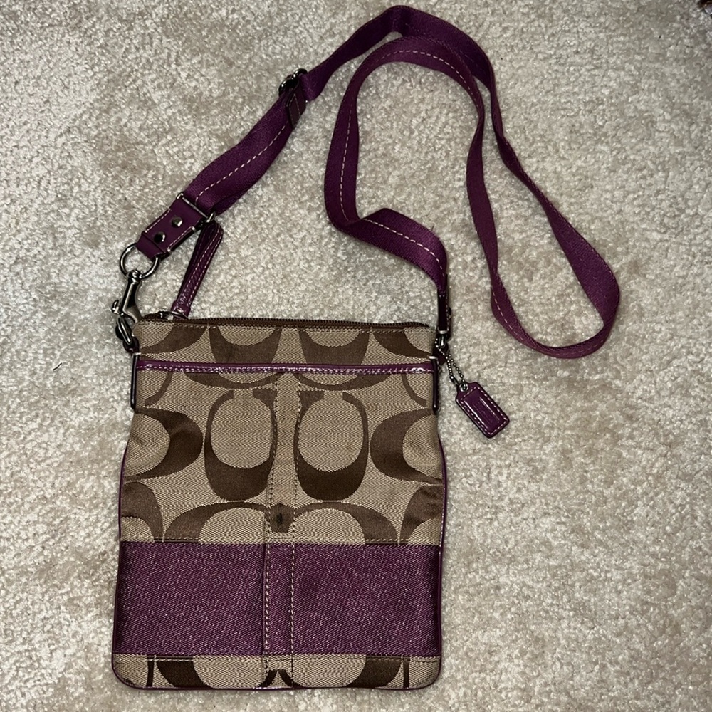 COACH Mini brown and purple crossbody